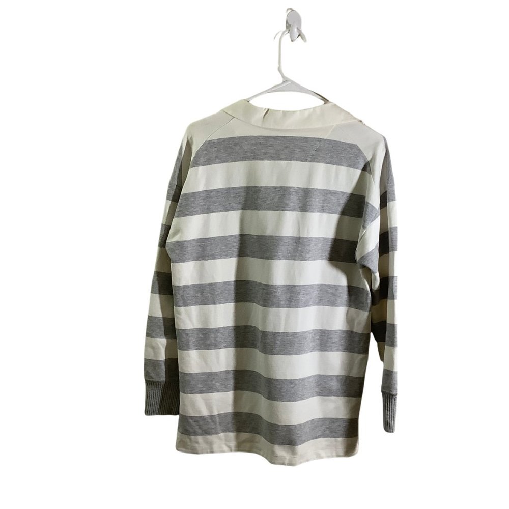 Lafayette 148 New York Antonia Striped High-Low Top - Picture 2 of 10